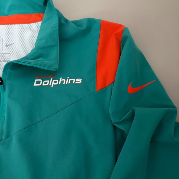 Nike Miami Dolphins NFL Quarter Zip Pullover Jacket Teal Orange Men's M - Picture 7 of 12